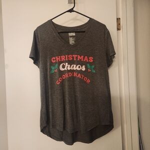 Women's Gray Christmas Chaos Tee